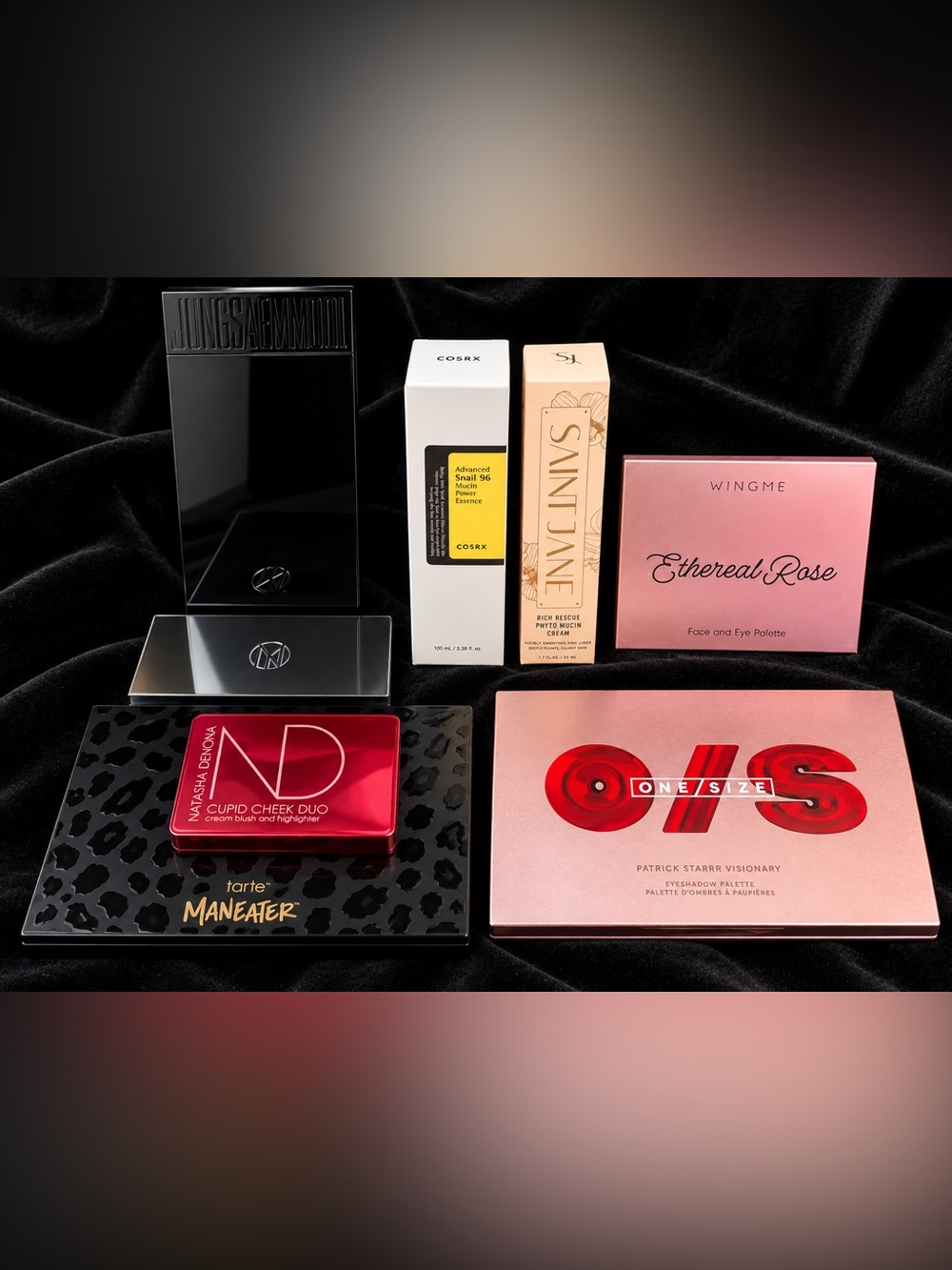 Makeup Eyeshadow & Face Palette Set - Red, Pink, Black, Gold, Cream